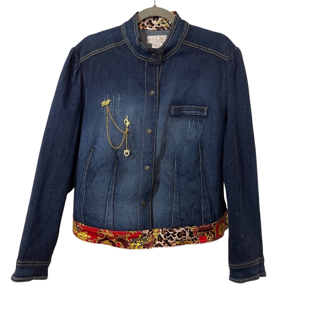 Y2K Baby Phat Denim Jacket with Gold Hardware